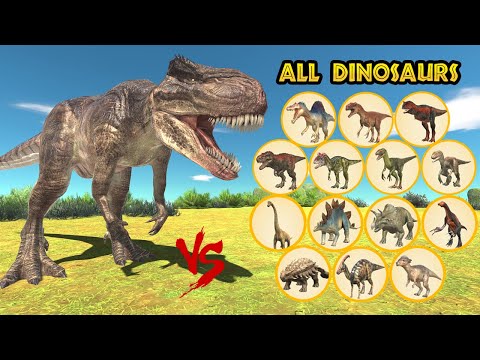 NEW GIGANOTOSAURUS vs All Units Dinosaurs (1 vs 1) with HP Bar