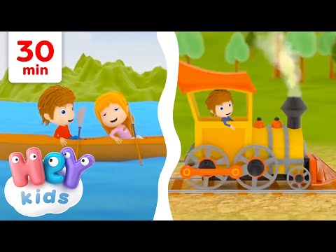 Mezzi di Trasporto e altre canzoni per bambini! 30 minuti |  HeyKids Italiano