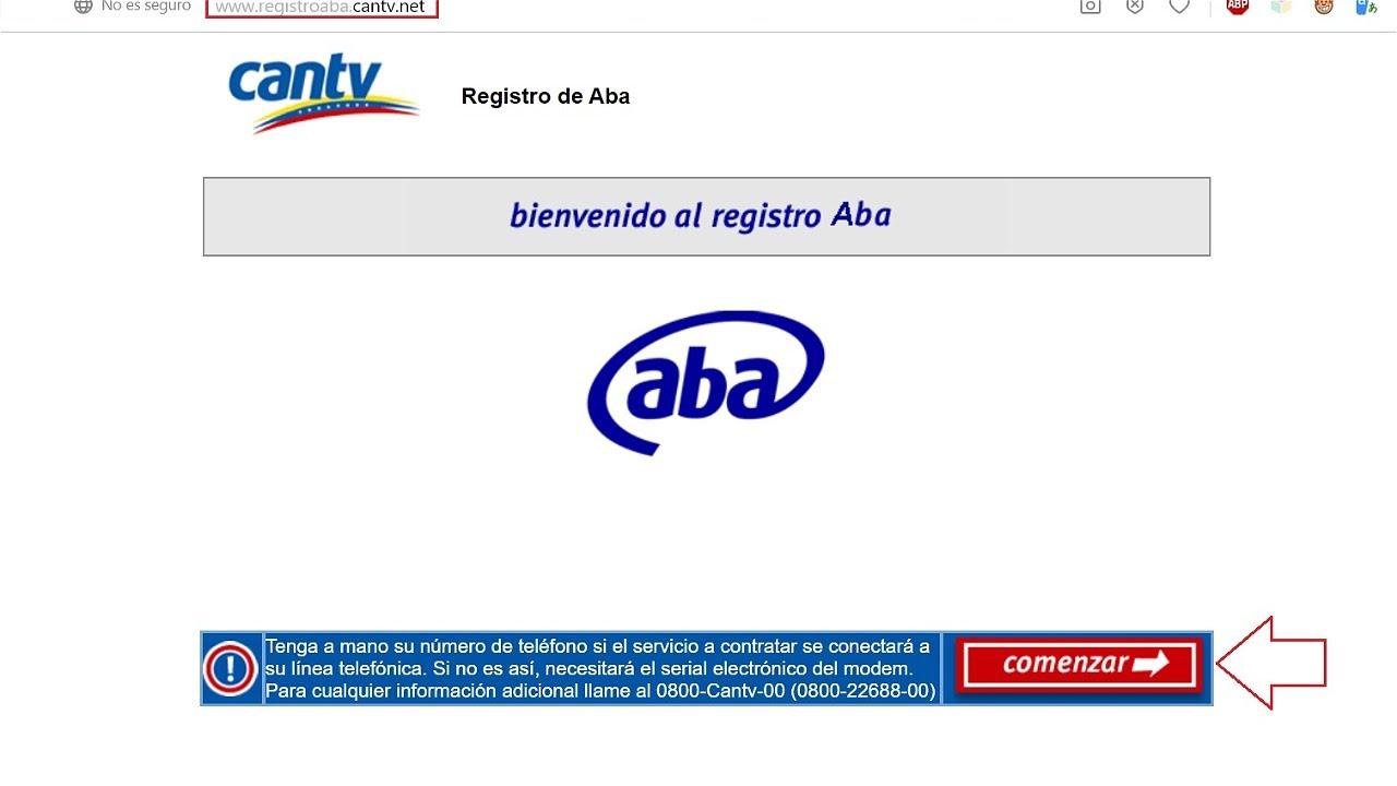 Registro Aba Cantv net