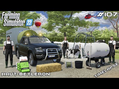 Moving and feeding CALVES in IGLOOS | Animals on Haut-Beyleron | Farming Simulator 22 | Episode 107