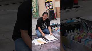 Amazing Spray Paint Performance for Tourists from the Philippines