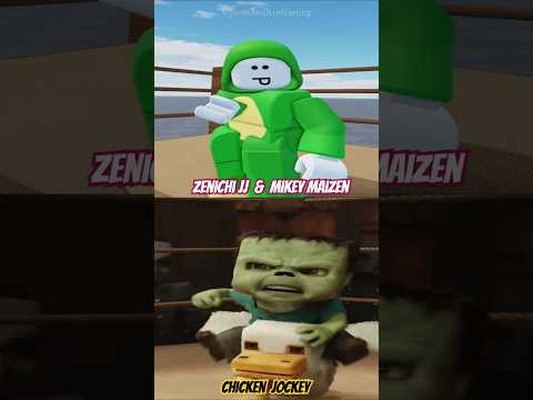 Zenichi JJ & Mikey Maizen | Chicken Jockey #roblox #shorts #maizensisters #maizenroblox