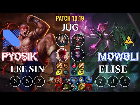 DRX Pyosik Lee Sin vs VIT Mowgli Elise Jungle - KR Patch 10.19