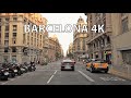 Barcelona 4K - Driving Downtown - Sunset Drive - Spain