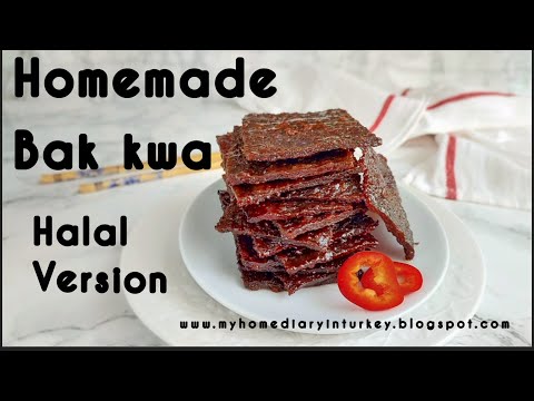 Homemade halal version Bak Kwa ( Beef Bak Kwa).