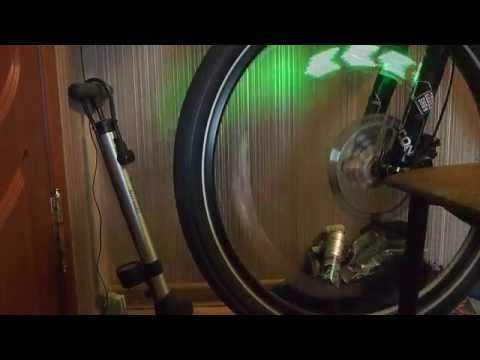 SpokePOV (AtTiny2313 + 7 LED x 2 sides)