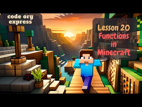 code org Express Course Lesson 20 Functions in Minecraft