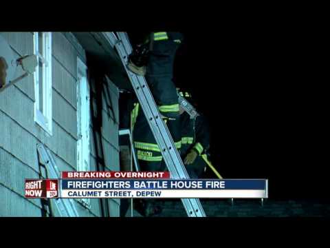 Fire forces several out of a home in Depew