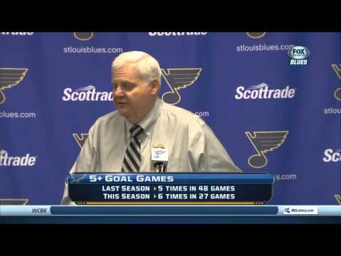 Ken Hitchcock post game NY Islanders vs St. Louis Blues 12/5/13 NHL Hockey.