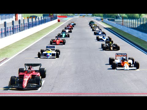 Ferrari F1 2022 F1-75 vs All F1 1986 Cars at Baku
