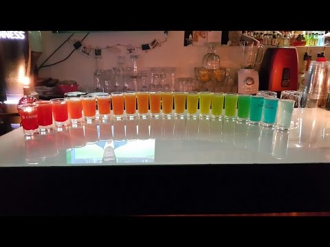 파스텔 레인보우!! How to make Rainbow Shot!![힐스톤-Floating Cocktail]