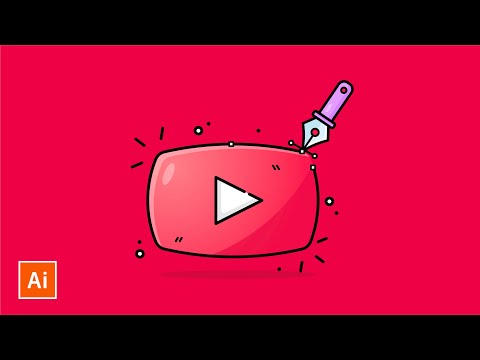 Lets draw the Youtube Button Adobe Illustrator Flat Design Tutorial