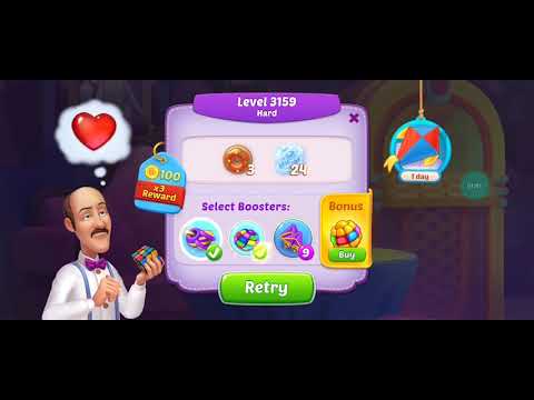 Homescapes Level 3159 - Hard Level Gameplay Story 🏡