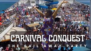 Carnival Conquest's Legendary Sail Away Party! - Crusing from Miami to the Bahamas on the Party Ship