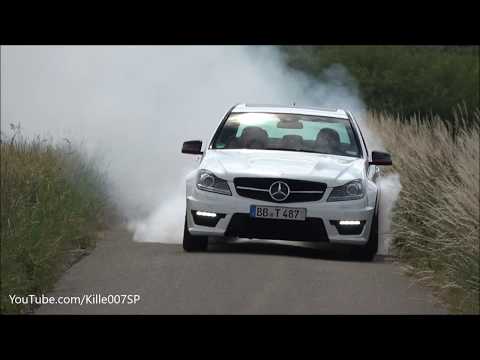Mercedes C63 AMG HUGE Burnout & lovely sounds 1080p
