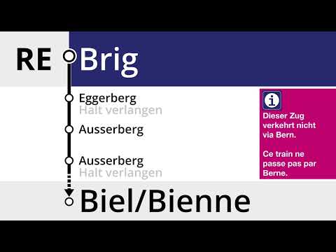 BLS Ansagen • RE (Zusatzzug) • Biel/Bienne – Brig