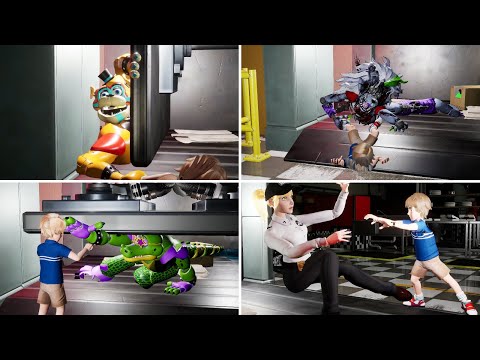 Everyone gets destroyed in trash compactor - Five Nights at Freddy's: Security Breach