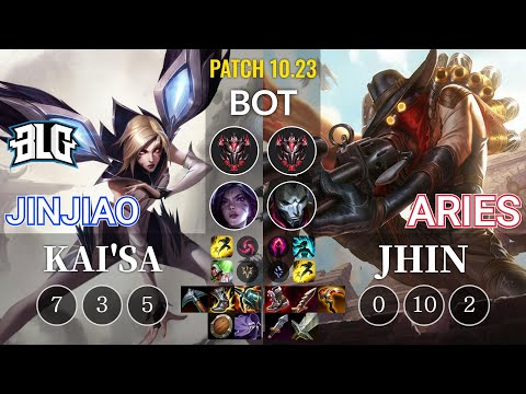 BLG Jinjiao Kai'Sa vs Aries Jhin Bot - KR Patch 10.23