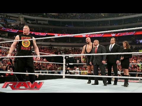 Brock Lesnar calls out Seth Rollins: Raw, January 19, 2015