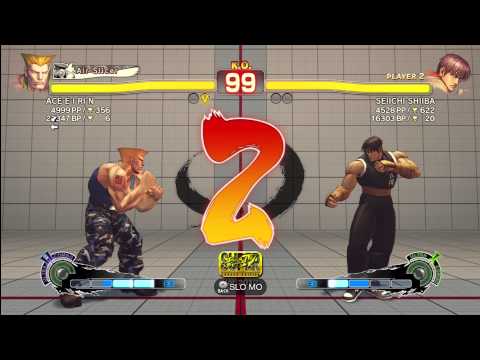 ACE E I RI N  [Guile] vs SEIICHI SHIIBA [Guy] SSF4 Arcade edition