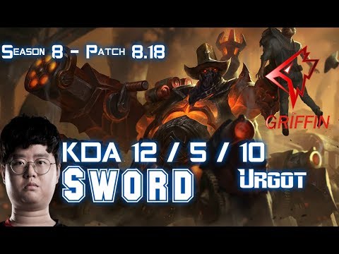 GRF Sword URGOT vs GANGPLANK Top - Patch 8.18 KR Ranked