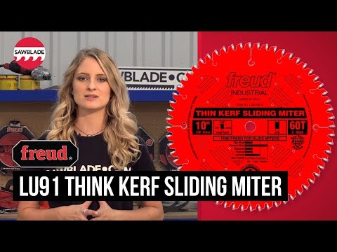 Sawblade.com tells the benefits of Freud's LU91, Thin Kerf Sliding Miter Blade