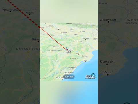 New Delhi to Port Blair, Andaman & Nicobar Islands {India's longest flight} by flight animation