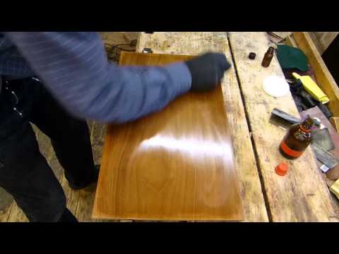 Schellackpolitur Teil 5 in Echtzeit, ohne Schnitt, der erste Ballen Deckpolitur