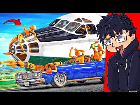 REACTING TO AIRPLANE EMERGENCY LANDING CRASHES IN ROBLOX !!