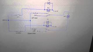 Reversing motor circuit with limit switches
