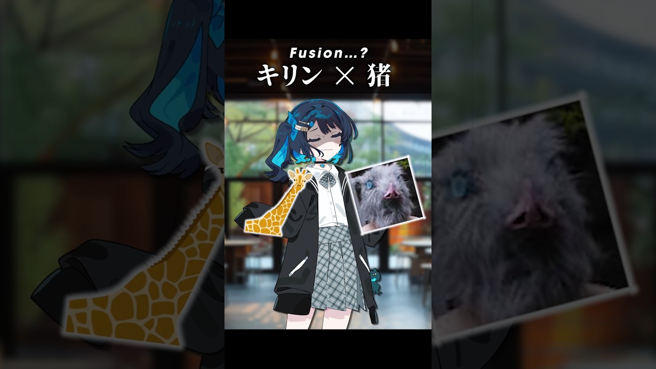 【Fusion…？】 キリン × イノシシ #shorts #おもしろ動画 #双葉湊音 #bgmで感動