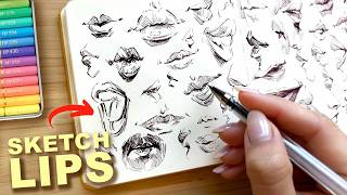Sketchbook Studies: LIPS + Tips to Improve Ink Sketches!