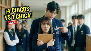 🔥CHICA ENAMORA A LOS 4 CHICOS MAS POPULARES DE LA ESCUELA Y SE PELEAN|Mejor Resumen