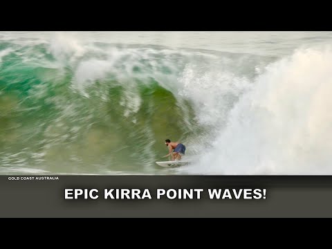Surfing. Epic Kirra Point Waves!
