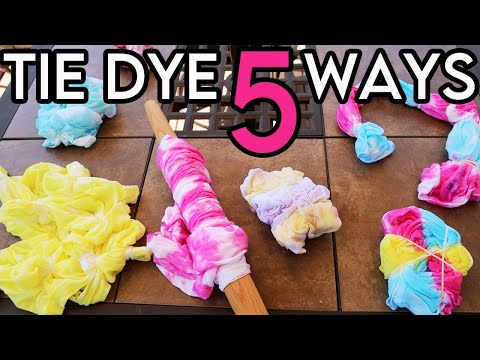 How to Tie-Dye 5 Different Shirt Designs (Kit vs DIY Homemade Patterns) Video Tutorial