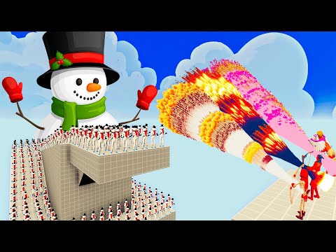 100x SNOWMAN + 1x GIANT vs 3x EVERY GOD   Totally Accurate Battle Simulator TABS