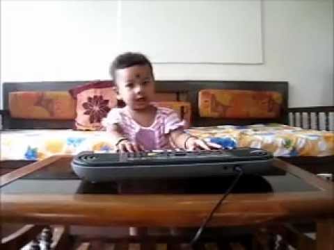 Baby Vijeta playing with keyboard