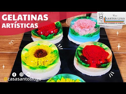 GELATINAS ARTÍSTICAS ⭐RECETA PASO A PASO⭐ DISEÑOS DE FLORES 🌻🌹🌼