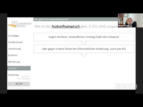 Urheberrecht - Folgen einer Verletzung (06.07.2021)