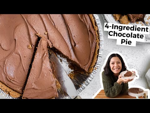 4-Ingredient Chocolate Pie | Easiest & Creamiest Dessert Ever! 🍫🥧