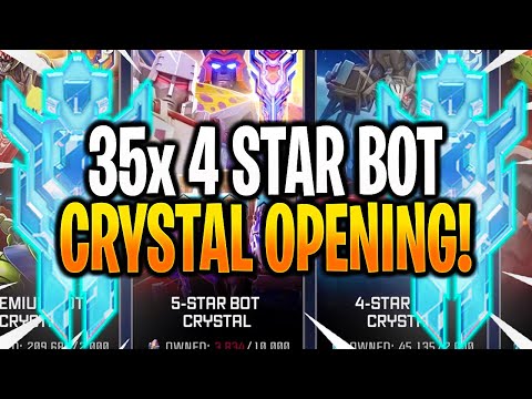 *NEW* 35x 4 STAR BOT CRYSTAL OPENING! - Transformers: Forged To Fight