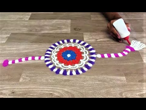 rakhi rangoli for raksha bandhan by Gauri || simple creative rakhi rangoli for raksha bandhan Video
