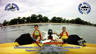 preview picture of video 'Squire Kayak Catamaran Motor version 1st test'