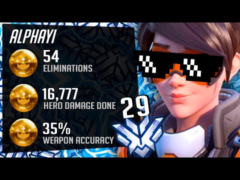 AlphaYi Pro Korean Tracer - 54 elims! [ Overwatch Season 35 Top 500 ]