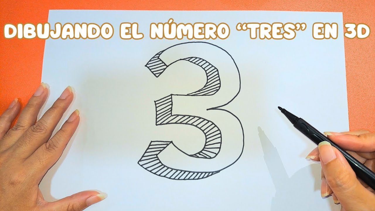 DIBUJANDO EL NÚMERO TRES EN 3D EN FORMA SENCILLA