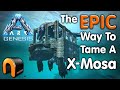 ARK The MOST EPIC X-Mosasaur Taming Trap EVER!