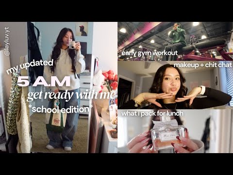 grwm: my 5:00 A.M SCHOOL MORNING ROUTINE🌟 (update) *JUNIOR year* || ootd, gym + more!