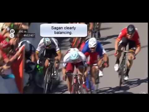 SLow Motion crash Peter Sagan / Mark Cavendish Tour de France 2017