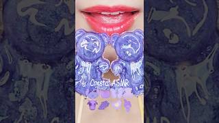 ASMR PURPLE EMOJI FOOD kohakuto roasted marshmallow ice cream mukbang eating sounds