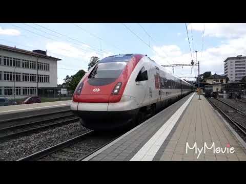Bahnverkehr am Bahnhof Grenchen Süd Teil 1/2